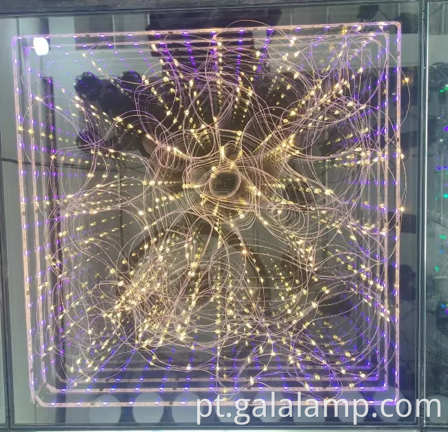 RGB Infinity Mirror Dance Floor Lights com vidro de efeito 3D